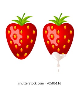strawberry in yogurt