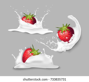 Strawberry in yogurt.