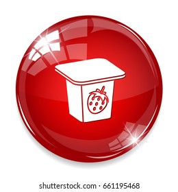 strawberry yogurt icon