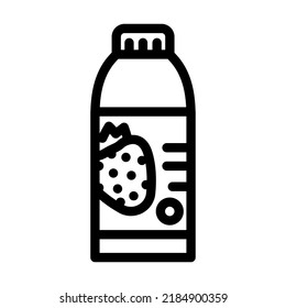 strawberry yogurt line icon vector. strawberry yogurt sign. isolated contour symbol black illustration