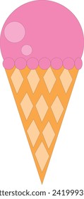 Strawberry-flavored corn ice cream design and illustration