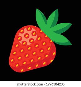 Erdbeerfrucht, einfache Symbol, drei Beeren, Vektorgrafik