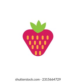 strawbery fruit simple icon, vector illustration