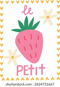 strawbery graphic artwork for kids t-shirt slogan