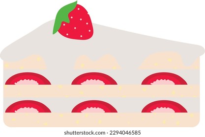 Strawbery Slice Cake with Vanilla Cream
