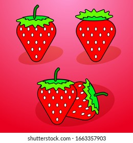 strawbery vector design for your bussines clip arts and icon