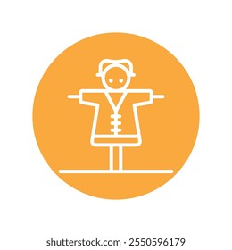 Strawman Vector Circle Outline Icon . Eps 10 file