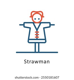 Strawman Vector Two Color Outline IconIcon. Eps 10 file