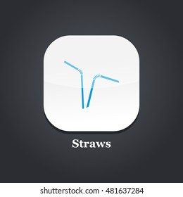 straws blue icon