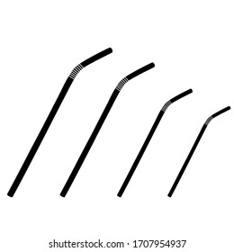 Straws icon on white background. Silhouette vector design. 