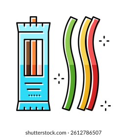 straws jelly candy gummy color icon vector. straws jelly candy gummy sign. isolated symbol illustration