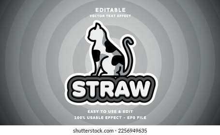 stray cat editable text effect logo with modern style	
