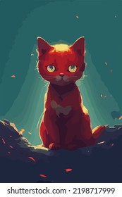 Ilustración del vector de gatos perdidos en fondo azul