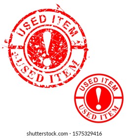 streak Circle red rubber stamp, Used Item isolated on white

