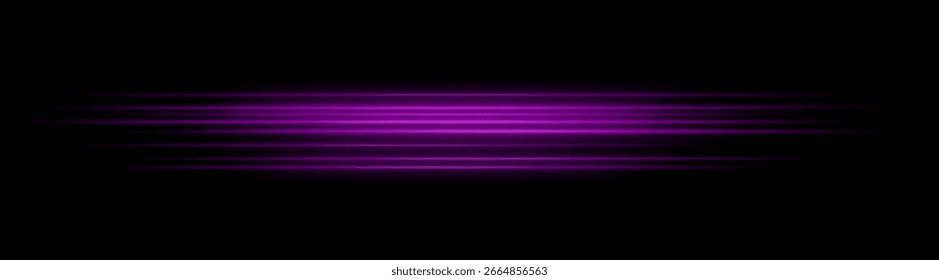 Streak. Dense horizontal lines arranged in wide composition. Glowing gradient effect creates dynamic movement and illumination across dark space.