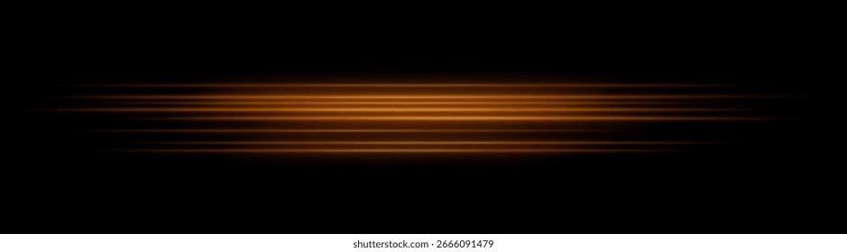 Streak. Dense horizontal lines arranged in wide composition. Glowing gradient effect creates dynamic movement and illumination across dark space.