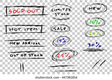 Streak Label - Sold Out, Hot Item, Limited Stock, New, Arrival, Discount, Off, etc

