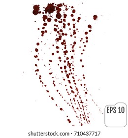 Streaks of red liquid on a white background. Blood spray
