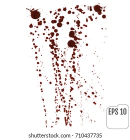 Streaks of red liquid on a white background. Blood spray