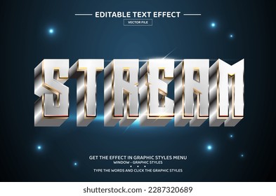 Stream 3D editable text effect template