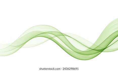 Corriente de onda verde abstracta transparente.