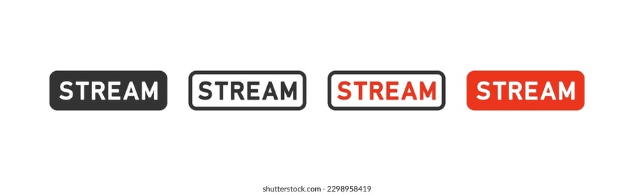 Icono de la marca de streaming en el fondo de la luz. Símbolo activo. Juegos de ordenador, medios sociales, video. Contorno, plano y de color. Diseño plano. Ilustración del vector