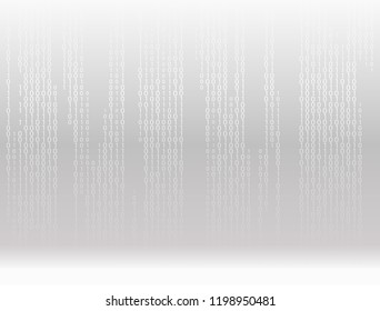 Stream of Binary code background with two binary digits, 0 and 1 isolated on white background on screen. Abstract Data and technology, decryption and encryption matrix  Matrix background  Vector