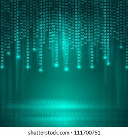 Stream of binary code. EPS10 vector background.