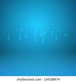 Stream Of Binary Code. EPS10 Vector Background.