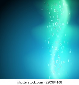 Stream of binary code. EPS10 vector background.