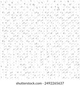 Código binario de secuencia. Matriz de código binario. Fondo en pantalla de los números 0 y 1. Matriz de computadora. Números en pantalla. Código binario. Datos gráficos, descifrado, algoritmo, elemento de cifrado.