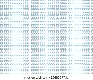 Código binário de fluxo zero um plano de fundo branco de matriz abstrata com código de computador binário. Matriz de código binário. Código binário, elemento de criptografia.