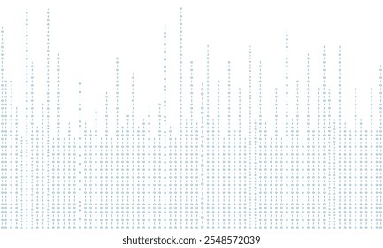 Corriente de código binario cero una matriz abstracta de fondo blanco con código de computadora binario. Matriz de código binario. Código binario, elemento de cifrado.