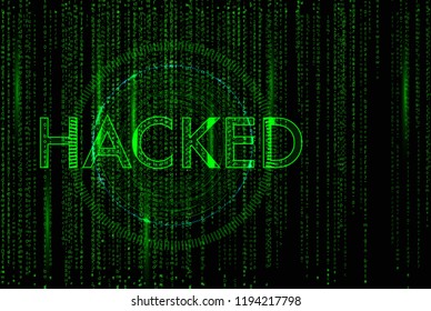 A stream of binary matrix code on the screen. numbers of the computer matrix. The concept of coding, hacker or mining of cryptocurrency bitcoin. Vector illustration.