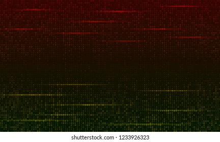 A stream of binary matrix code on the screen. numbers of the computer matrix. The concept of coding, hacker or mining of crypto-currency bitcoin. Vector illustration.