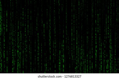 A stream of binary matrix code on the screen. numbers of the computer matrix. The concept of coding, hacker or mining of crypto-currency bitcoin. Vector illustration. - Vector