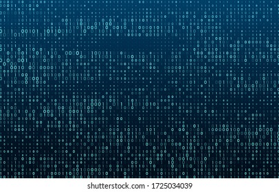 Ein Stream von binärem Matrix-Code auf dem Bildschirm. Anzahl der Computermatrix. Das Konzept der Codierung, Hacker oder Mining von Krypto-Währung Bitcoin. Vektor-Abbildung