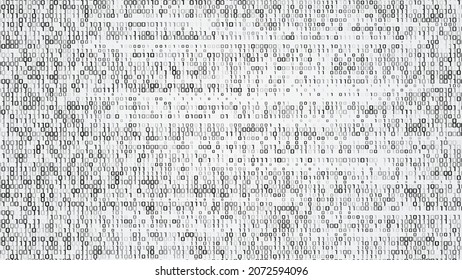 A stream of binary matrix code on the screen. numbers of the computer matrix. The concept of coding, hacker or mining of crypto-currency bitcoin. Vector illustration