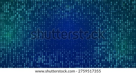 A stream of binary matrix code on the screen. numbers of the computer matrix. The concept of coding, hacker or mining of crypto-currency bitcoin. Vector illustration.