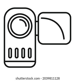 Stream camera icon outline vector. Live video. Online play