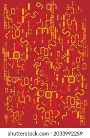 
Stream of digital numbers, background.
Illustration of red backdrop with digits.Vector available.