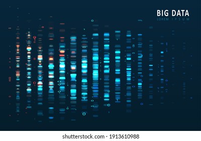 Stream Of Encoded Data. Abstract Digital Code Visualization. Artificial Intelligence And Machine Learning. Big Data Code Representation. 