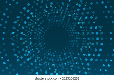 Stream of encoded data. Abstract digital code visualization. Big data code representation. Artificial intelligence and machine learning. 