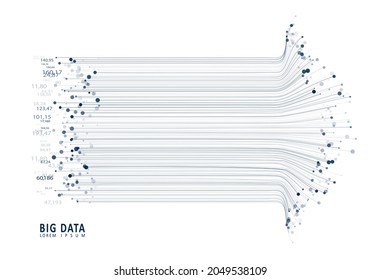 Stream of encoded data. Abstract digital code visualization. Artificial intelligence and machine learning. Big data code representation.