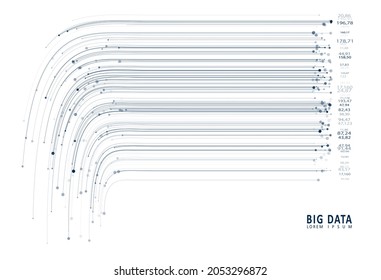 Stream of encoded data. Abstract digital code visualization. Artificial intelligence and machine learning. Big data code representation.