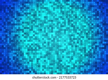 Stream of encoded data. Abstract digital code visualization. Artificial intelligence and machine learning. Big data code representation.