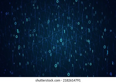 Stream of encoded data. Abstract digital code visualization. Artificial intelligence and machine learning. Big data code representation.