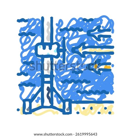 stream energy tidal power doodle icon sketch vector. stream energy tidal power sign. isolated symbol illustration