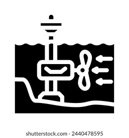 stream energy tidal power glyph icon vector. stream energy tidal power sign. isolated symbol illustration