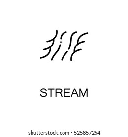 Stream flat icon. Single high quality outline symbol of spring for web design or mobile app. Thin line signs of water for design logo, visit card, etc. Outline pictogram of river